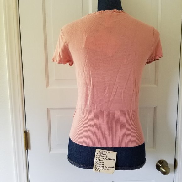 605 NWT Rena Rowan PS Pink Stretch Knit Top $52 - Picture 5 of 9